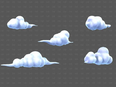 Clouds cartoon V07 3D Model