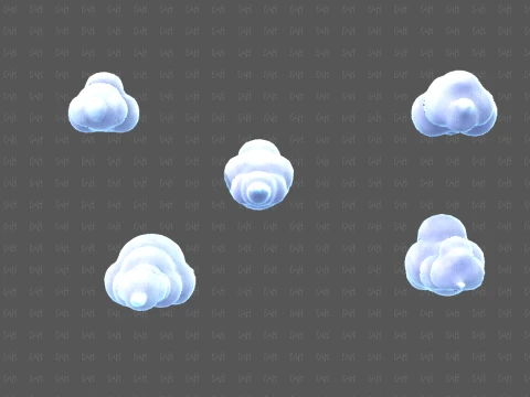 Clouds cartoon V07 3D Model