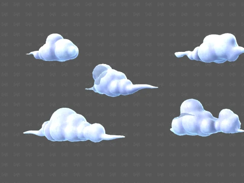 Clouds cartoon V07 3D Model