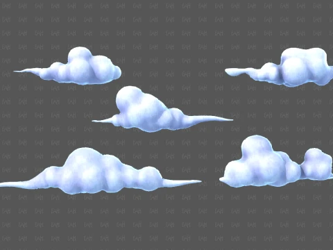 Clouds cartoon V07 3D Model