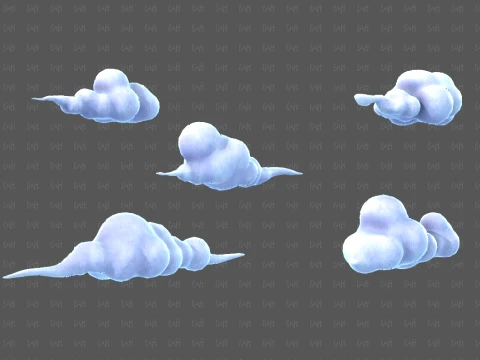 Clouds cartoon V07 3D Model