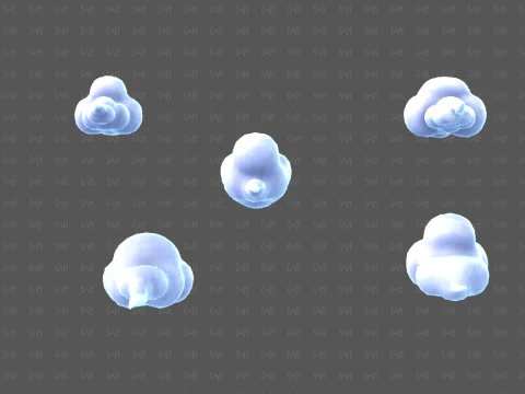 Clouds cartoon V07 3D Model