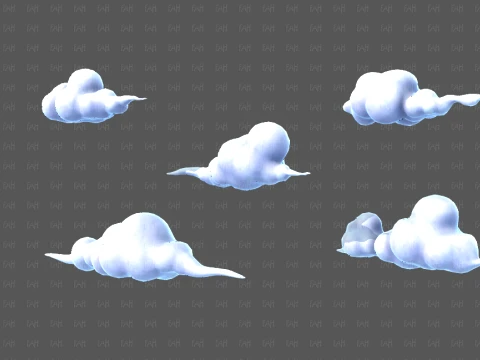 Clouds cartoon V07 3D Model