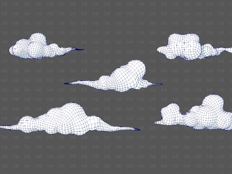 Clouds cartoon V07 3D Model