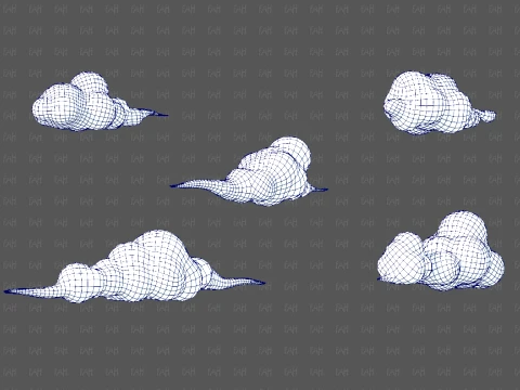 Clouds cartoon V07 3D Model