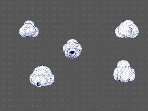 Clouds cartoon V07 3D Model