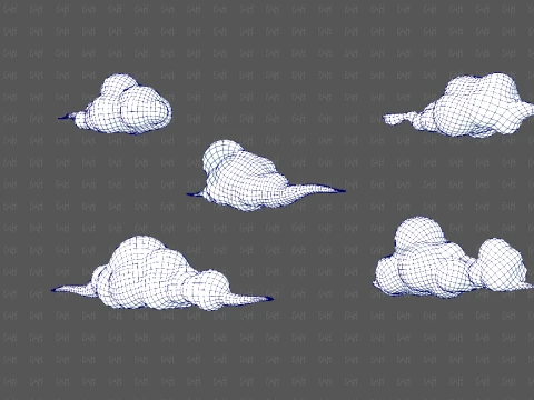 Clouds cartoon V07 3D Model