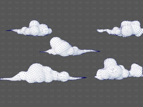 Clouds cartoon V07 3D Model