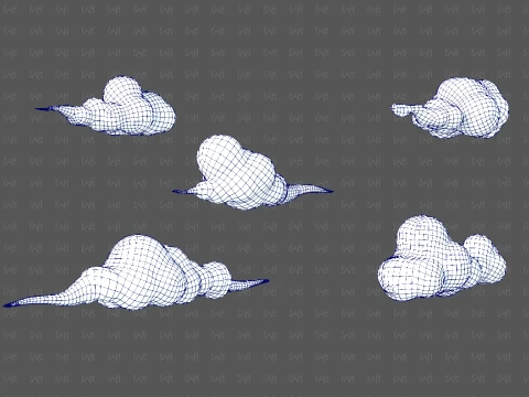 Clouds cartoon V07 3D Model