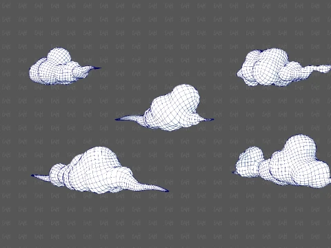 Clouds cartoon V07 3D Model