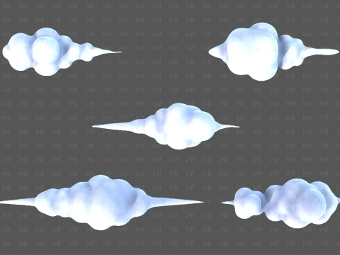 Clouds cartoon V07 3D Model