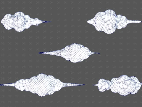 Clouds cartoon V07 3D Model
