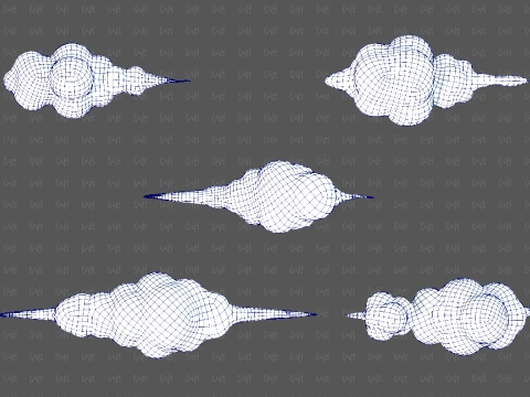 Clouds cartoon V07 3D Model