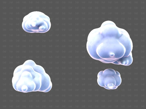 Clouds cartoon V08 3D Model