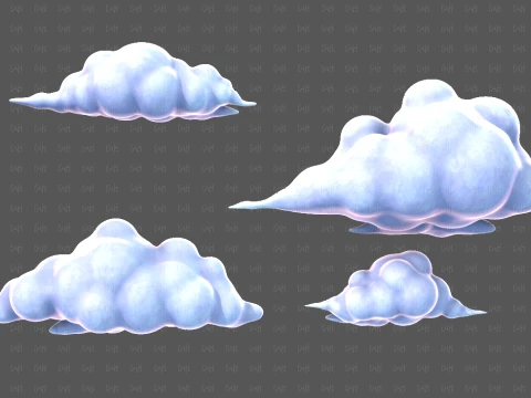 Clouds cartoon V08 3D Model