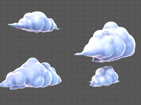Clouds cartoon V08 3D Model