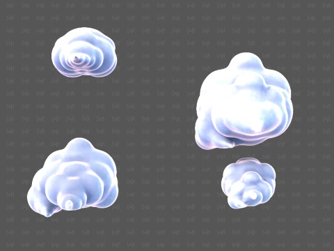 Clouds cartoon V08 3D Model
