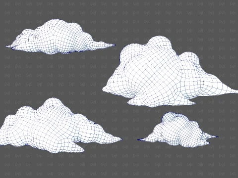 Clouds cartoon V08 3D Model