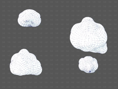 Clouds cartoon V08 3D Model