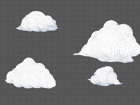 Clouds cartoon V08 3D Model