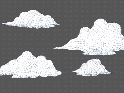 Clouds cartoon V08 3D Model