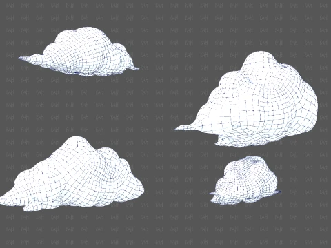 Clouds cartoon V08 3D Model