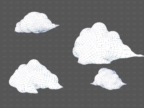 Clouds cartoon V08 3D Model