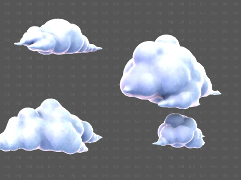 Clouds cartoon V08 3D Model