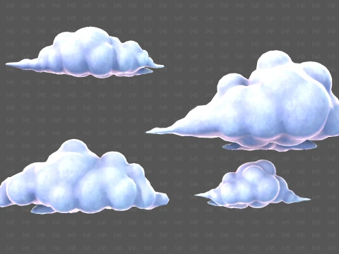 Clouds cartoon V08 3D Model