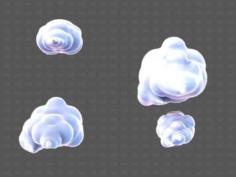 Clouds cartoon V08 3D Model