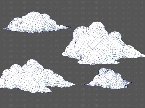 Clouds cartoon V08 3D Model