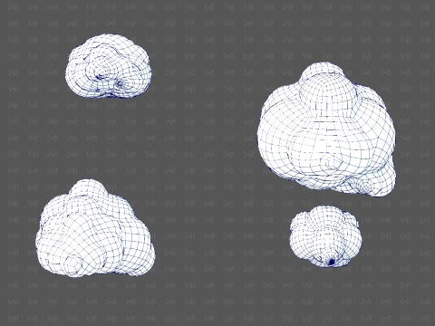 Clouds cartoon V08 3D Model