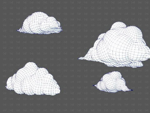 Clouds cartoon V08 3D Model