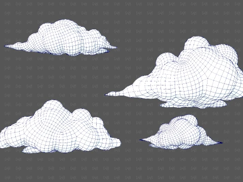 Clouds cartoon V08 3D Model