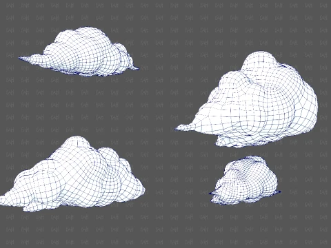 Clouds cartoon V08 3D Model