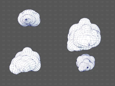 Clouds cartoon V08 3D Model