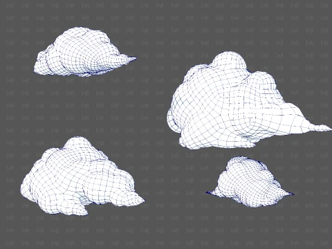 Clouds cartoon V08 3D Model