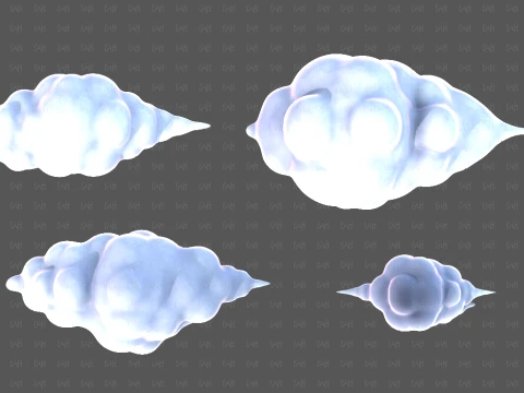 Clouds cartoon V08 3D Model