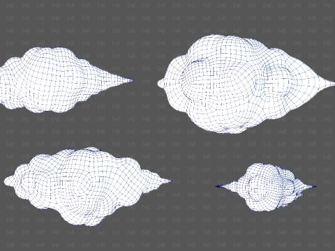 Clouds cartoon V08 3D Model