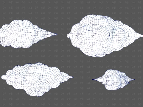Clouds cartoon V08 3D Model