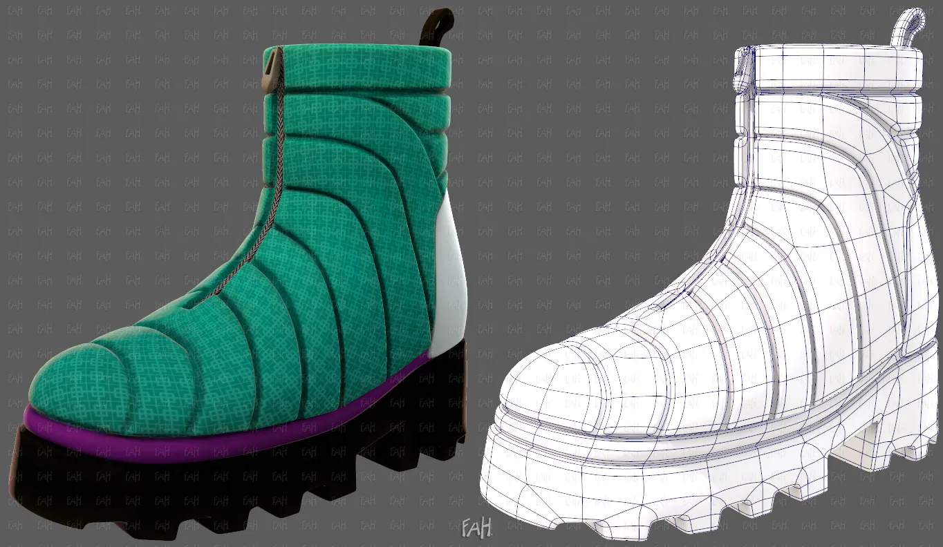 Shoes cartoonV63 3D Model .c4d .max .obj .3ds .fbx .stl .blend 