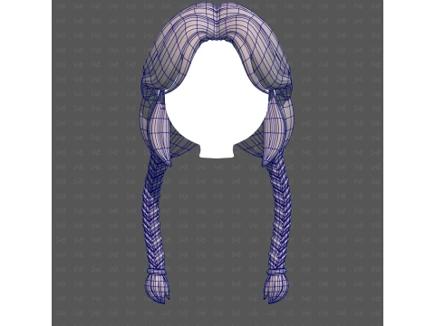 Base Hair for girl V72 3D Model