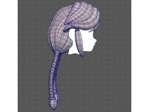Base Hair for girl V72 3D Model