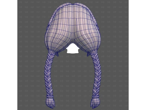 Base Hair for girl V72 3D Model