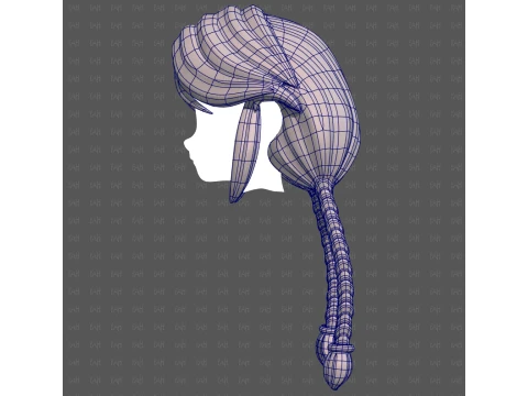 Base Hair for girl V72 3D Model