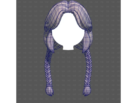 Base Hair for girl V72 3D Model
