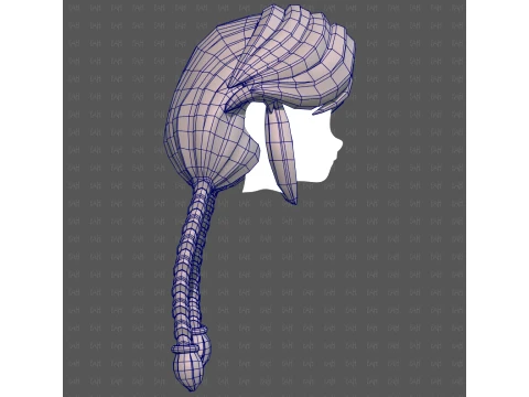 Base Hair for girl V72 3D Model