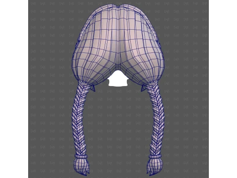 Base Hair for girl V72 3D Model