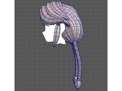 Base Hair for girl V72 3D Model