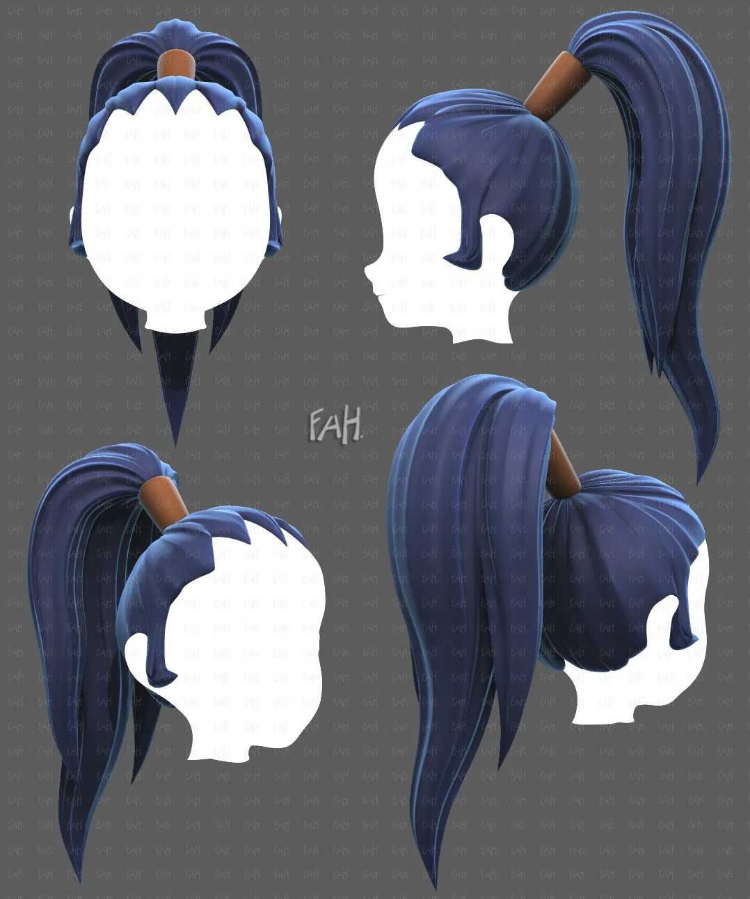 Base Hair for Boy V72 3D Model .c4d .max .obj .3ds .fbx .stl .blend 